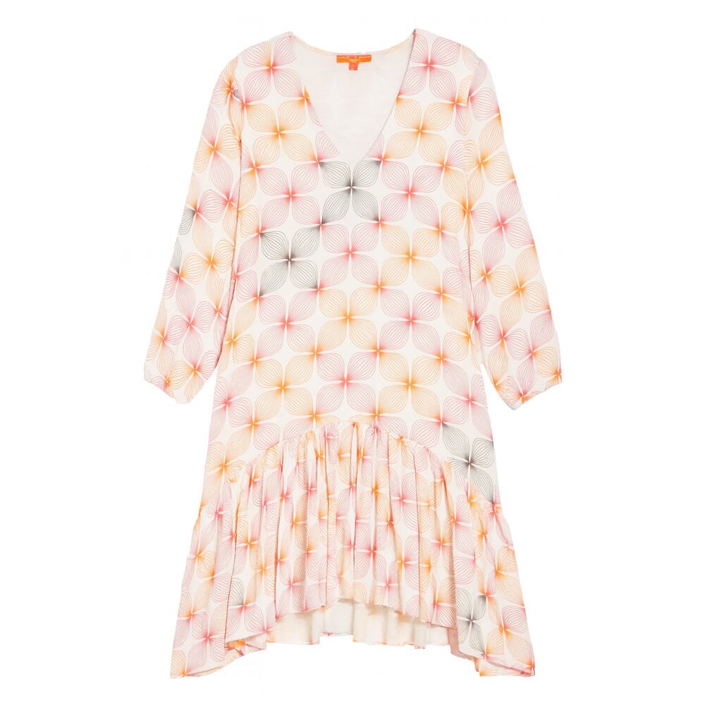 Vilagallo Pink Geometric Drop Waist Mini Dress Size Medium